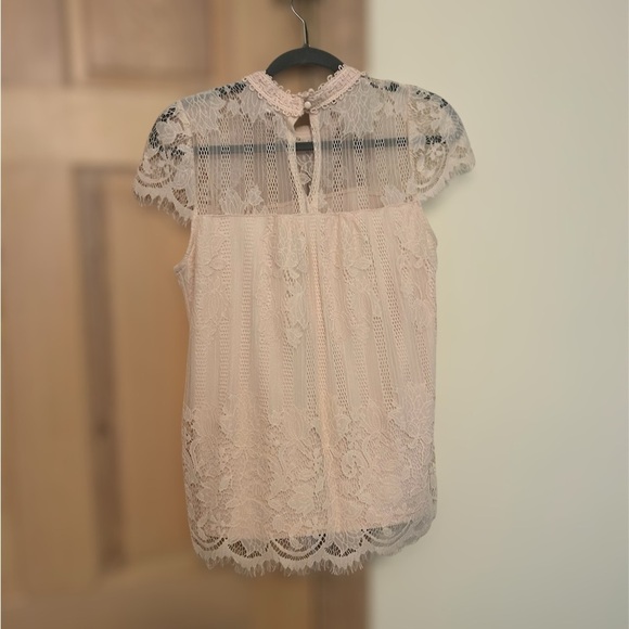 Ultra Pink Tops - Ultra Pink White Embellished Lace Blouse